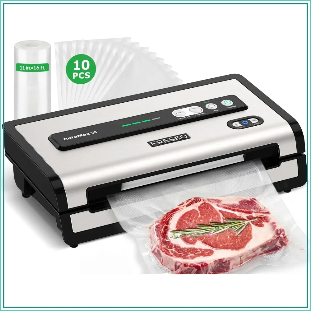 Automatic Vacuum Sealer for Food, Hands-Free, 50 Bags in 20 Mins, Built-in Cutter & Roll Storage
Automatic Vacuum Sealer for Food, Hands-Free, 50 Bags in 20 Mins, Built-in Cutter & Roll Storage