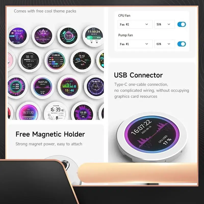 2.8-Inch Water-Cooled Secondary Screen USB CPU Computer Status Monitoring RGB Music Spectrum Analysis Driver-Free, A Durable
2.8-Inch Water-Cooled Secondary Screen USB CPU Computer Status Monitoring RGB Music Spectrum Analysis Driver-Free, A Durable