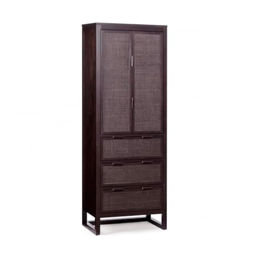 Hatteras 24" W Linen Cabinet with 3 Drawers and 2 Rattan Inlay Doors with Adjustable Shelf and Deep Drawers, Coastal Modern Sty
Hatteras 24" W Linen Cabinet with 3 Drawers and 2 Rattan Inlay Doors with Adjustable Shelf and Deep Drawers, Coastal Modern Sty