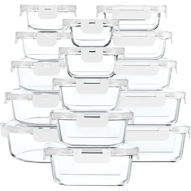 30 Pieces Glass Food Storage Containers with Upgraded Snap Locking Lids,Glass Meal Prep Containers Set-Airtight Lunch Containers
30 Pieces Glass Food Storage Containers with Upgraded Snap Locking Lids,Glass Meal Prep Containers Set-Airtight Lunch Containers