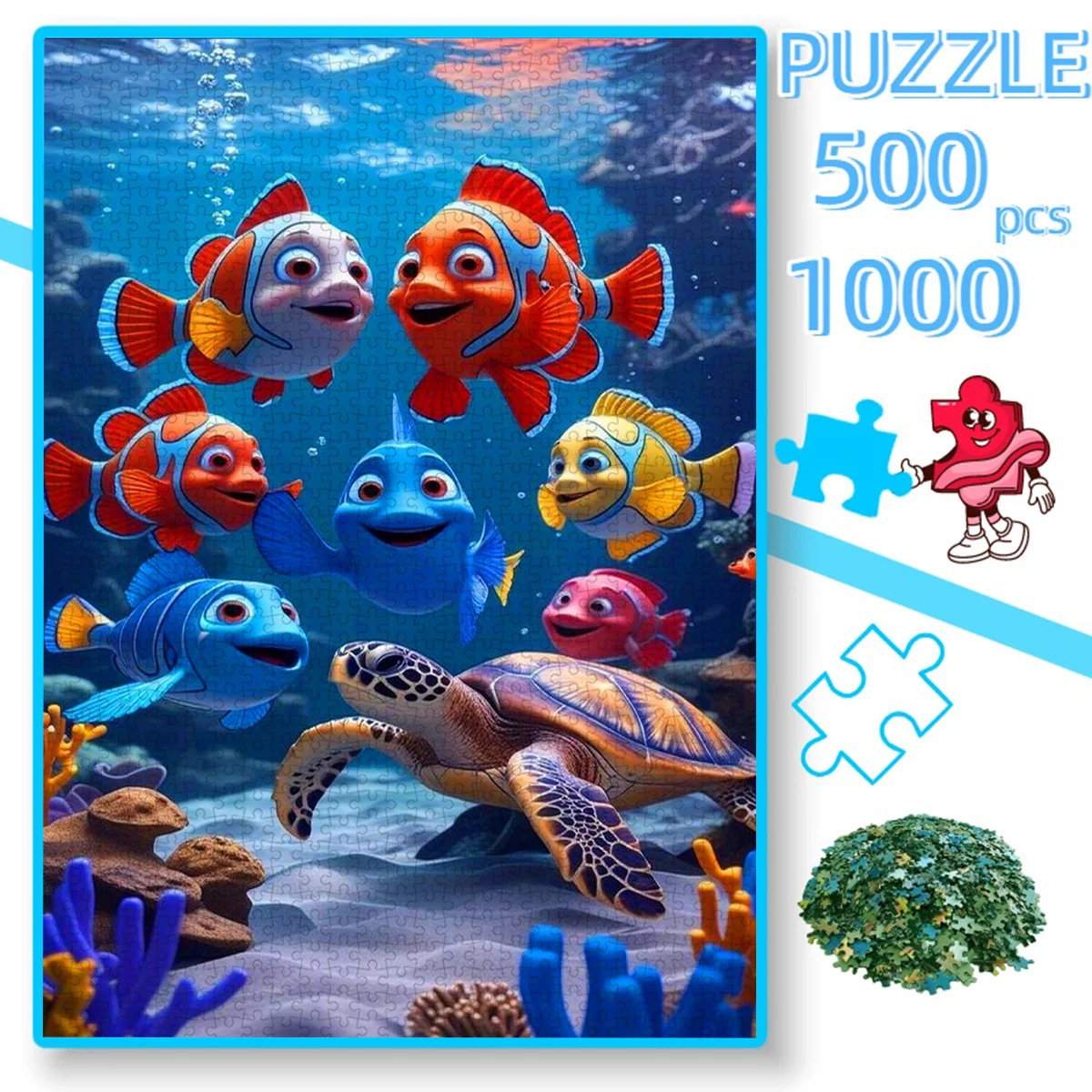 500pcs or 1000pcs Finding Nemo Marine Puzzle - Challenging Intermediate Matching Game Suitable for &, Birthday/Christmas/Valen
500pcs or 1000pcs Finding Nemo Marine Puzzle - Challenging Intermediate Matching Game Suitable for &, Birthday/Christmas/Valen