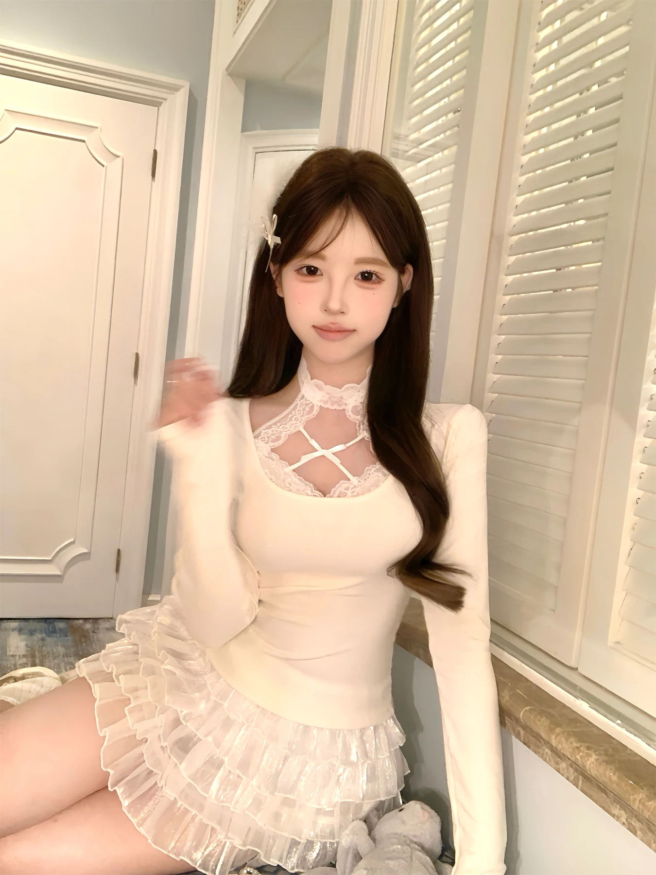 Милая кружевная отделка, вязаный топ с талией, джинсовая юбка для девочек, хлопковый весенний костюм из двух предметов, хлопковая смесь, кружевные детали
Милая кружевная отделка, вязаный топ с талией, джинсовая юбка для девочек, хлопковый весенний костюм из двух предметов, хлопковая смесь, кружевные детали