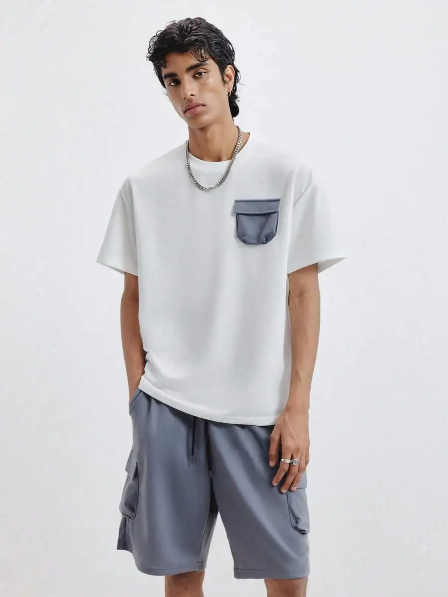 Mens Minimalist Pocket T-Shirt And Cargo Shorts Casual Co-Ord Set
Mens Minimalist Pocket T-Shirt And Cargo Shorts Casual Co-Ord Set