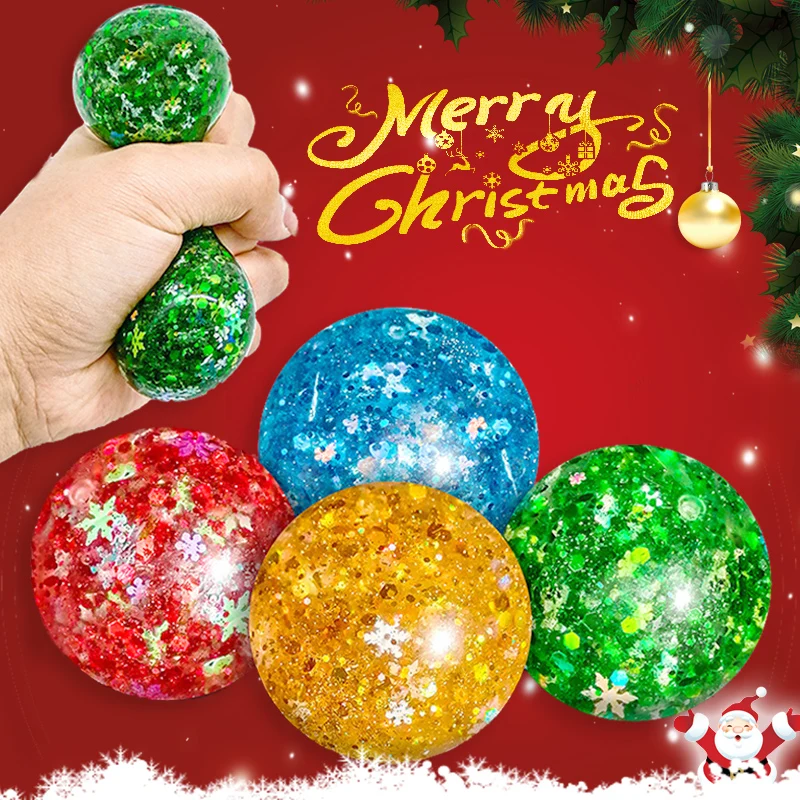 Christmas Snowflake Glitter Ball Pinch Happy Toys Rubber Squeeze Slow Rebound Vent Ball Kids Decompression Toy Decorative Balls
Christmas Snowflake Glitter Ball Pinch Happy Toys Rubber Squeeze Slow Rebound Vent Ball Kids Decompression Toy Decorative Balls