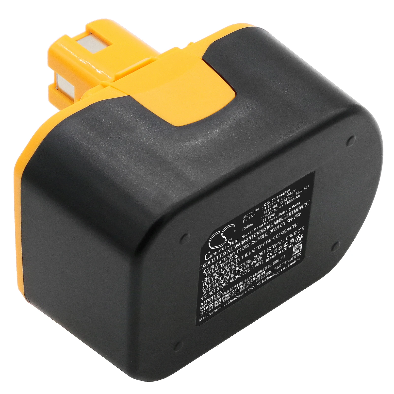 Ni-MH Power Tools Battery for Ryobi, 14.4V, 1500mAh, Compatible Models: CBI1442D, CDL1441P, CDL1442D, CDL1442P, CDL1442P4
Ni-MH Power Tools Battery for Ryobi, 14.4V, 1500mAh, Compatible Models: CBI1442D, CDL1441P, CDL1442D, CDL1442P, CDL1442P4