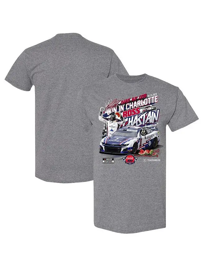 Racing Victory Fan Gear — серая футболка с изображением водителя и автомобиля, посвященная Charlotte Win Stand Out в стиле из чистого хлопка
Racing Victory Fan Gear — серая футболка с изображением водителя и автомобиля, посвященная Charlotte Win Stand Out в стиле из чистого хлопка