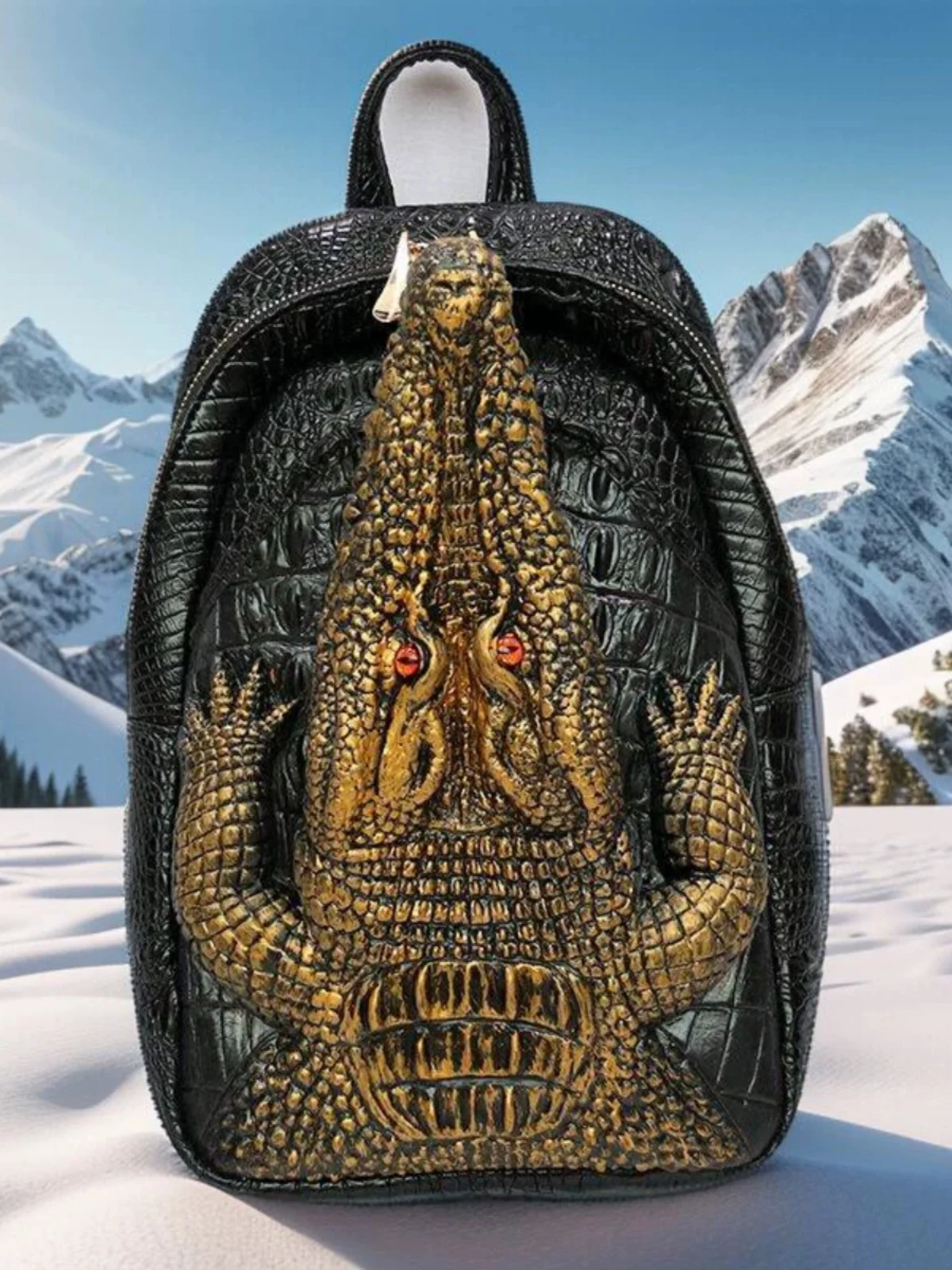 Роскошная брендовая женская сумка, европейская и американская мода, индивидуальный высококачественный рюкзак с латексным тиснением в виде головы крокодила 
Роскошная брендовая женская сумка, европейская и американская мода, индивидуальный высококачественный рюкзак с латексным тиснением в виде головы крокодила