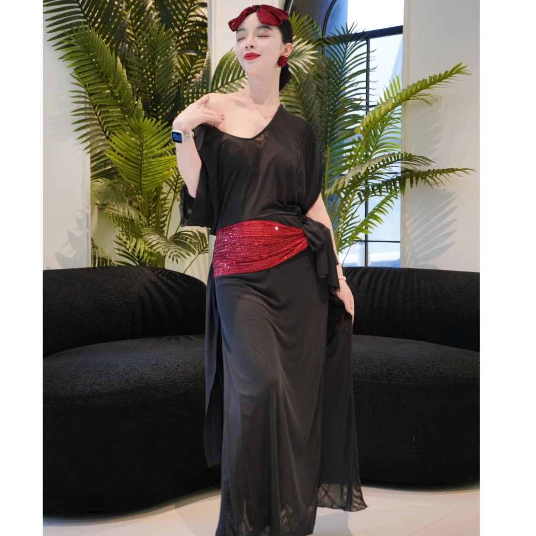 2025 Belly dance costume robe+headscarf+belt 3pcs saidi folk baladi performance costume women's oriental dance practice clothes
2025 Belly dance costume robe+headscarf+belt 3pcs saidi folk baladi performance costume women's oriental dance practice clothes