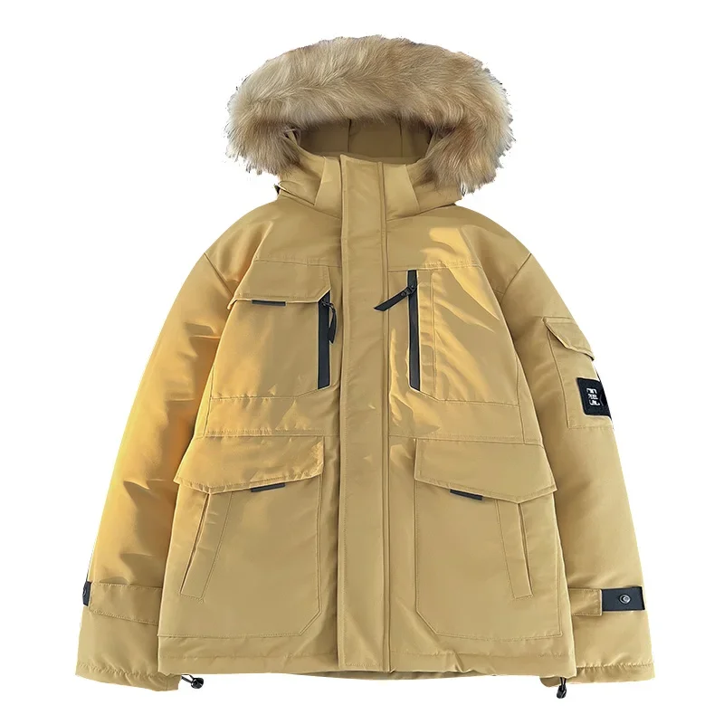 Men's Fur Collar Casual Jacket Cotton Parka Coat Autumn Winter Hooded Cotton Padded Jacket Windproof Outdoor Travel Outwear Coat
Men's Fur Collar Casual Jacket Cotton Parka Coat Autumn Winter Hooded Cotton Padded Jacket Windproof Outdoor Travel Outwear Coat