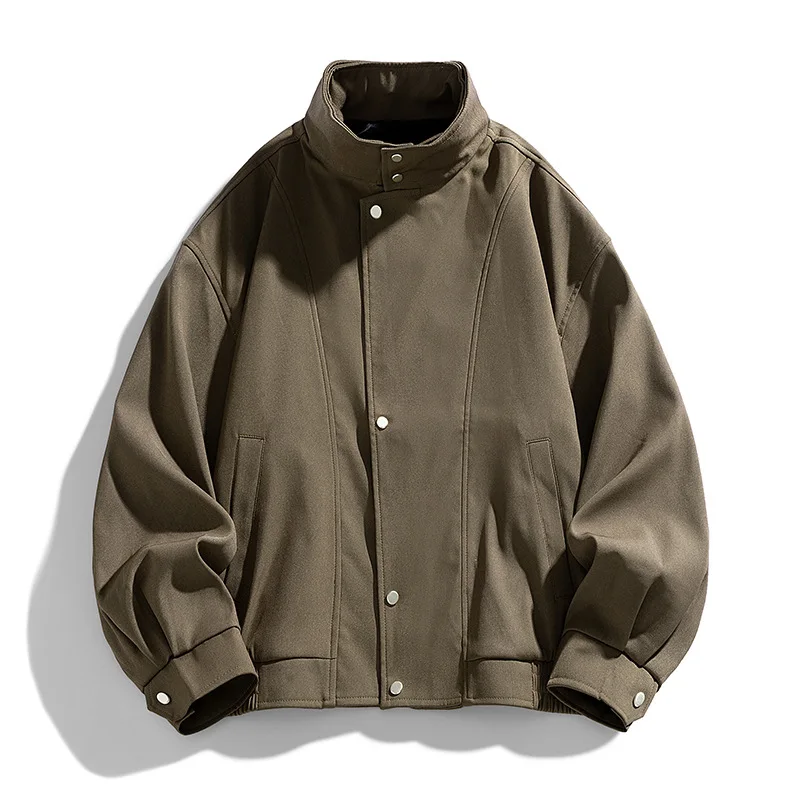 Men Jacket Spring Autumn Fashion Simple Stand Collar Long Sleeve Zipper Male Outerwear American Windproof Loose Casual Man Coat
Men Jacket Spring Autumn Fashion Simple Stand Collar Long Sleeve Zipper Male Outerwear American Windproof Loose Casual Man Coat