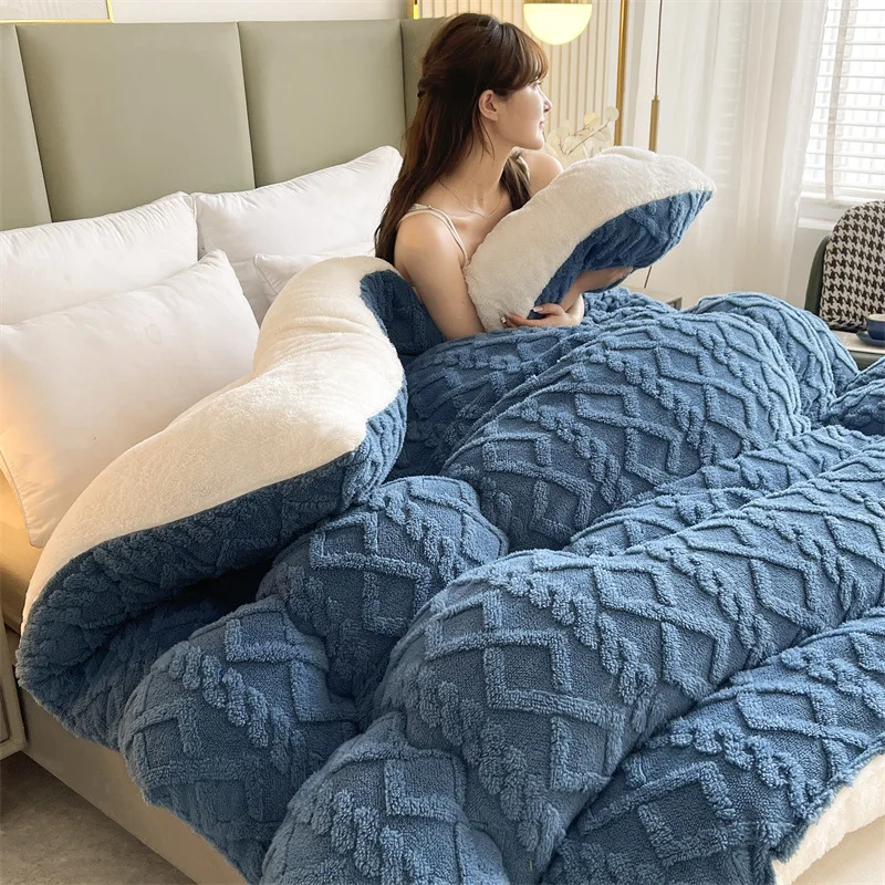 kmikli Autumn and winter thickened warm quilt core taff cashmere cotton quilt fluffy and washable comforter luxury blanket
kmikli Autumn and winter thickened warm quilt core taff cashmere cotton quilt fluffy and washable comforter luxury blanket