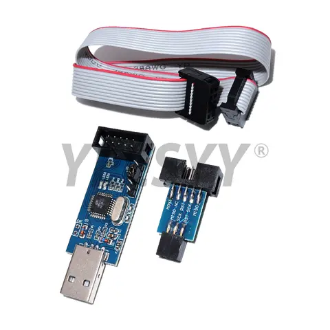 USBASP USBISP AVR Programmer USB ISP USB ASP ATMEGA8 ATMEGA128 Support Win7 64K 10Pin To 6 Pin Adapter Board