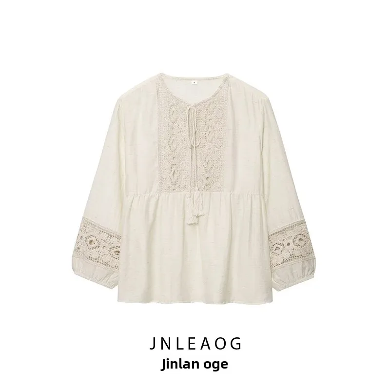 JNLEAOG Spring New Women's Fashion Design Knitted Patchwork Shirt Casual Loose Fit Long Sleeve Polyester Fiber round Neck
JNLEAOG Spring New Women's Fashion Design Knitted Patchwork Shirt Casual Loose Fit Long Sleeve Polyester Fiber round Neck