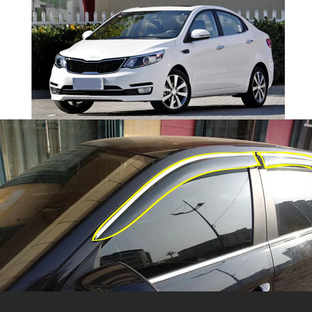 Car Body Styling Sticker Plastic Window Glass Wind Visor Rain/Sun Guard Vent For KIA K2 Sedan 2011 2012 2013 2014 2015 2016
Car Body Styling Sticker Plastic Window Glass Wind Visor Rain/Sun Guard Vent For KIA K2 Sedan 2011 2012 2013 2014 2015 2016
