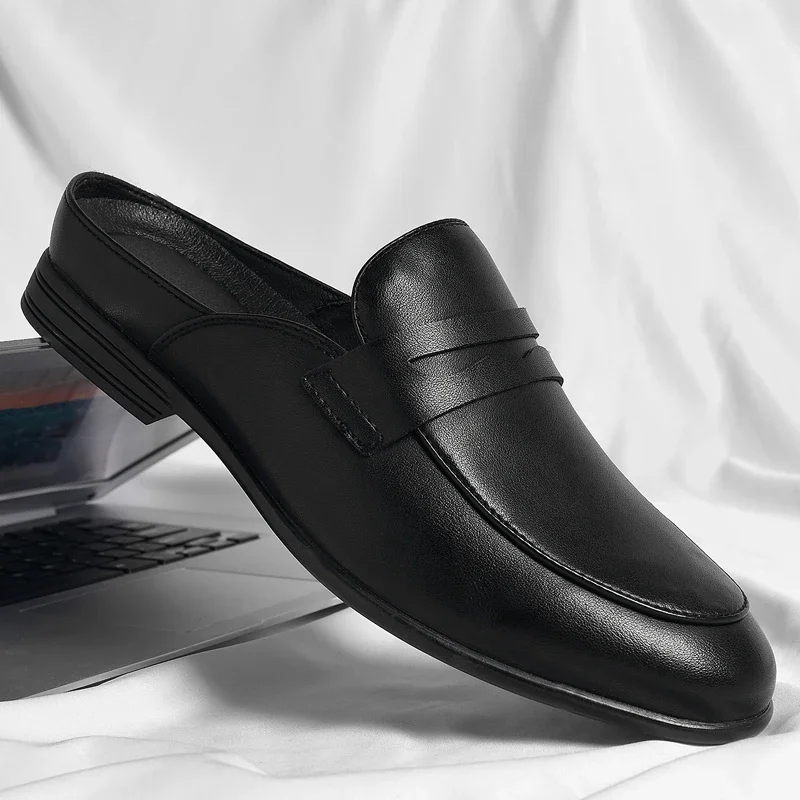 Business Men Shoes Casual Fashion Mens Loafers Genuine Leather Half Slipper Breathable Slip on Soft Sole Shoes Moccasins W819
Business Men Shoes Casual Fashion Mens Loafers Genuine Leather Half Slipper Breathable Slip on Soft Sole Shoes Moccasins W819