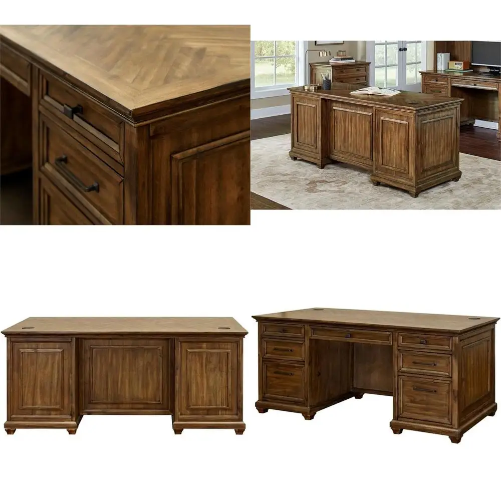 Классический коричневый офисный стол из массива дерева с двойной подставкой, полностью собранный, готовый к использованию.
Классический коричневый офисный стол из массива дерева с двойной подставкой, полностью собранный, готовый к использованию.