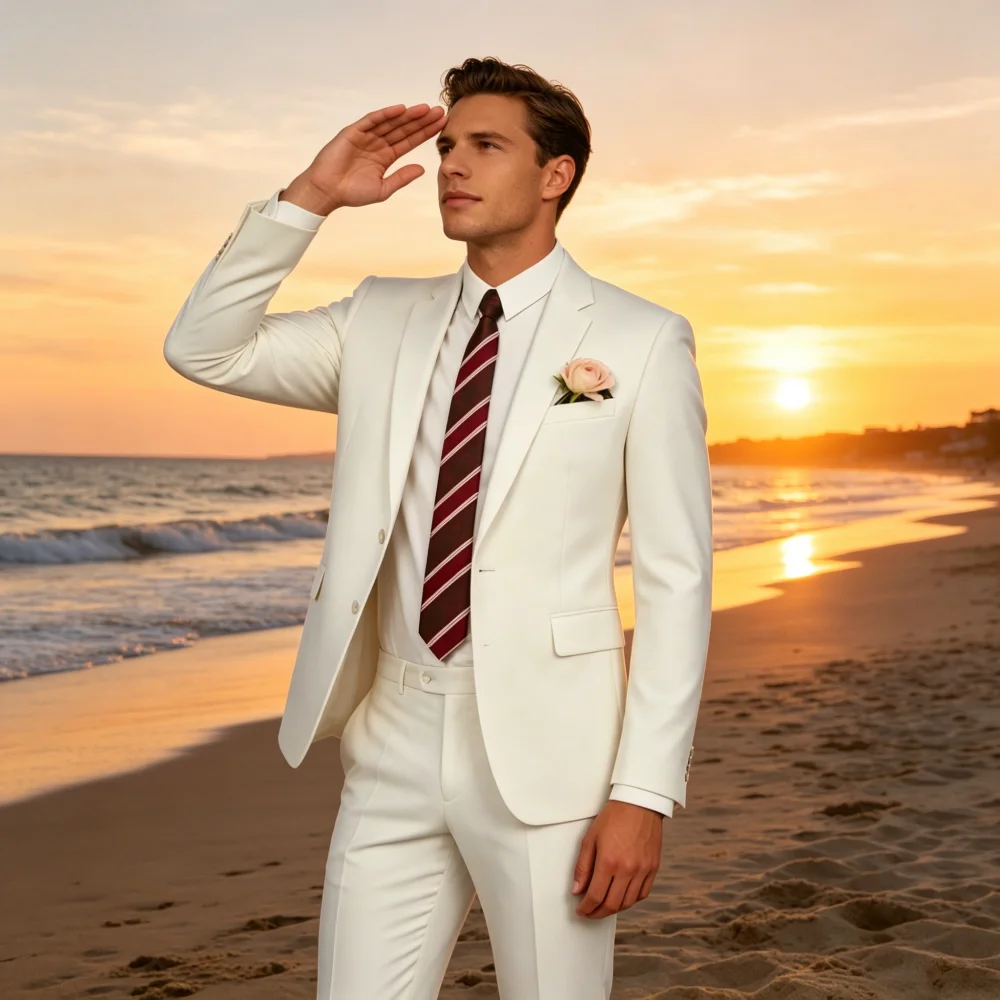 Men's Three-Piece Jacquard Champagne Tuxedo Set - Custom-Made Jacket Pants And Vest for Graduation Dance Formal Wear
Men's Three-Piece Jacquard Champagne Tuxedo Set - Custom-Made Jacket Pants And Vest for Graduation Dance Formal Wear