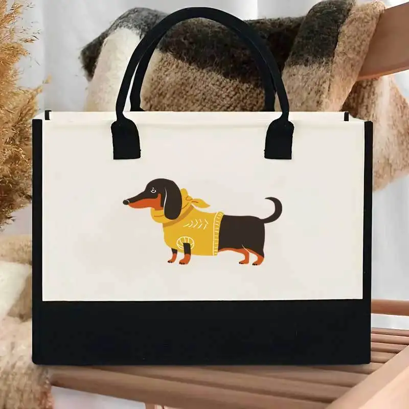 Large Capacity Dachshund Canvas Tote Bag Stylish White with Black Accents Versatile for Students Travel Weddings Birthdays
Large Capacity Dachshund Canvas Tote Bag Stylish White with Black Accents Versatile for Students Travel Weddings Birthdays