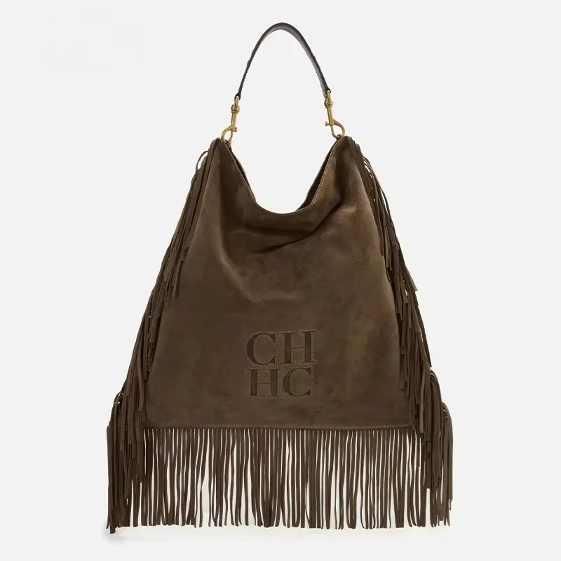 CH Bohemian Tassel Shoulder Bag Exquisite Niche Brand 2026 New Women's Large Capacity Suede Casual Versatile Tote Bag
CH Bohemian Tassel Shoulder Bag Exquisite Niche Brand 2026 New Women's Large Capacity Suede Casual Versatile Tote Bag