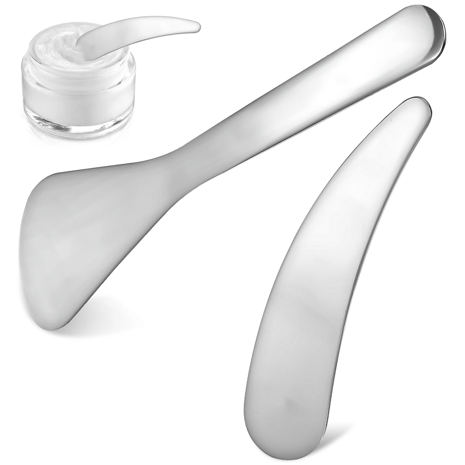 2pcs Eye Cream Scoop Stainless Steel Reusable Facial Tools Mini Spatula Skincare Set Beauty Lotion Mixing Application
2pcs Eye Cream Scoop Stainless Steel Reusable Facial Tools Mini Spatula Skincare Set Beauty Lotion Mixing Application