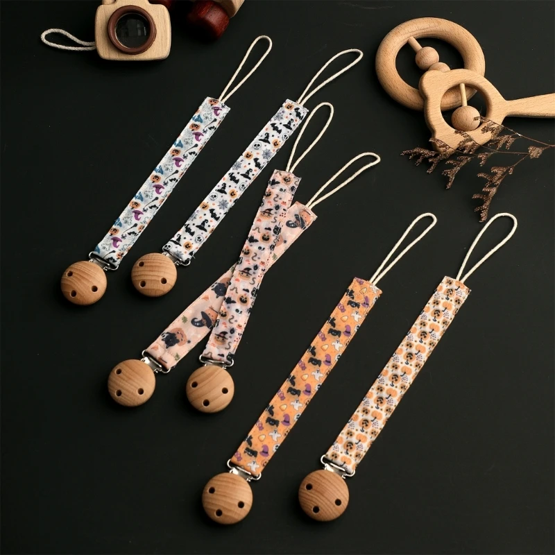 Halloween Baby Pacifier Holder Chain Belt, Fashionable Teething Toy Lanyard Strap Wooden Clip Design for Soother 24BE
Halloween Baby Pacifier Holder Chain Belt, Fashionable Teething Toy Lanyard Strap Wooden Clip Design for Soother 24BE