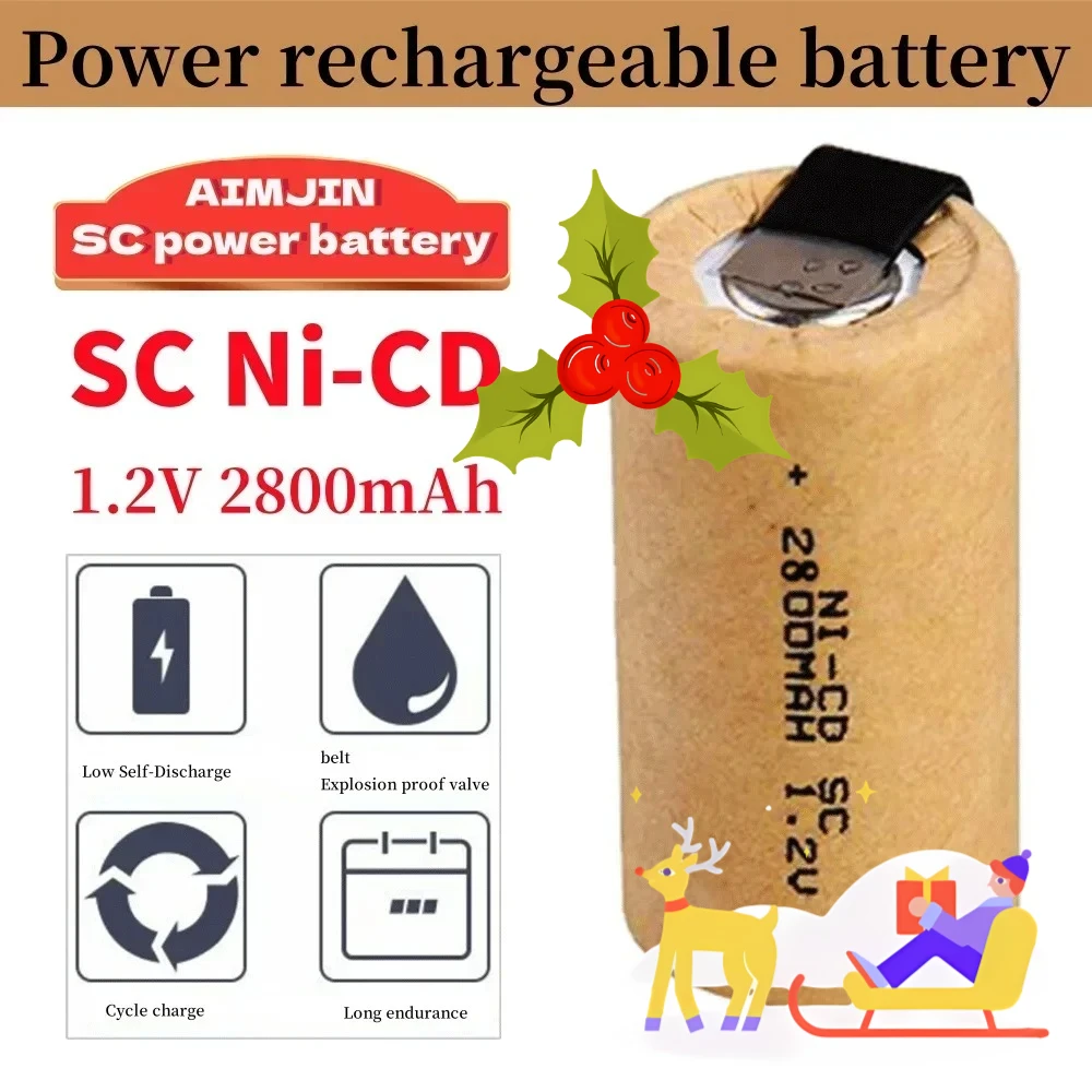 1.2V 2800mAh 1-20pcs Screwdriver Electric Drill SC Battery Nickel Cadmium Rechargeable Power Tool Battery With Solder Pads
1.2V 2800mAh 1-20pcs Screwdriver Electric Drill SC Battery Nickel Cadmium Rechargeable Power Tool Battery With Solder Pads