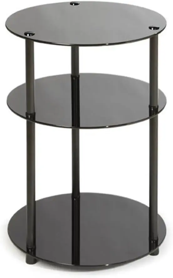 Designs2Go Midnight Classic 3-Tier Round Glass Side Table, Black Glass, 15.75 in x 15.75 in x 24.5 in
Designs2Go Midnight Classic 3-Tier Round Glass Side Table, Black Glass, 15.75 in x 15.75 in x 24.5 in