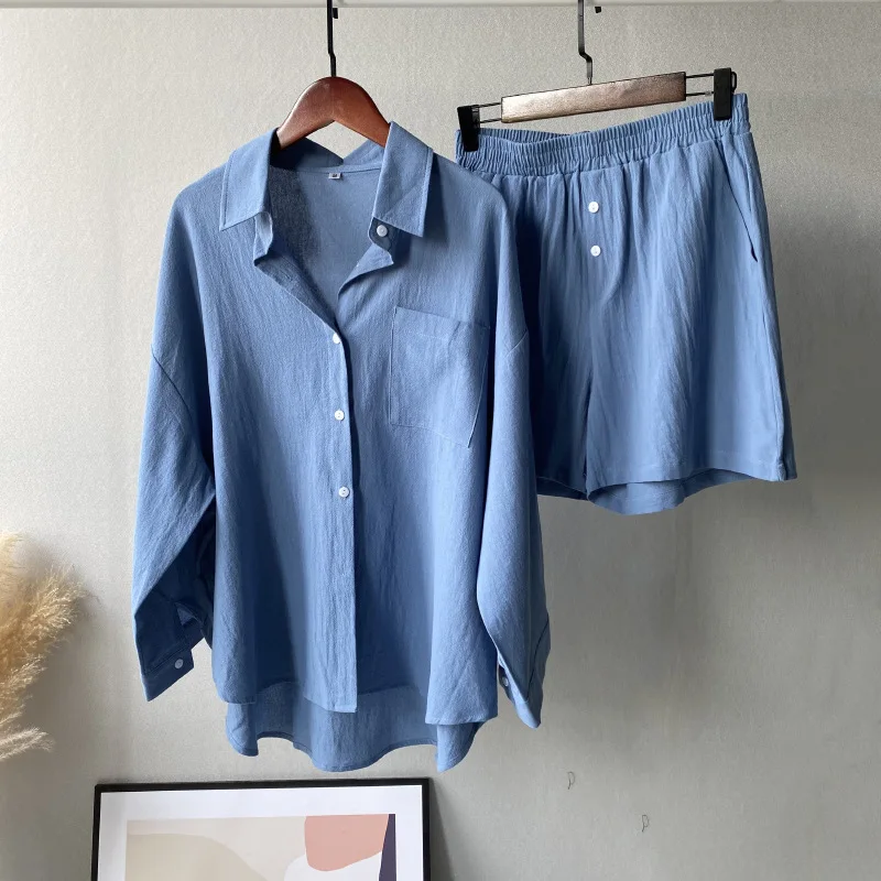 2024 Casual Solid Color Two Piece Set For Women Loose Shirt Short Sets Button New In Matching 2 Piece Sets Women Outfit Pocket
2024 Casual Solid Color Two Piece Set For Women Loose Shirt Short Sets Button New In Matching 2 Piece Sets Women Outfit Pocket