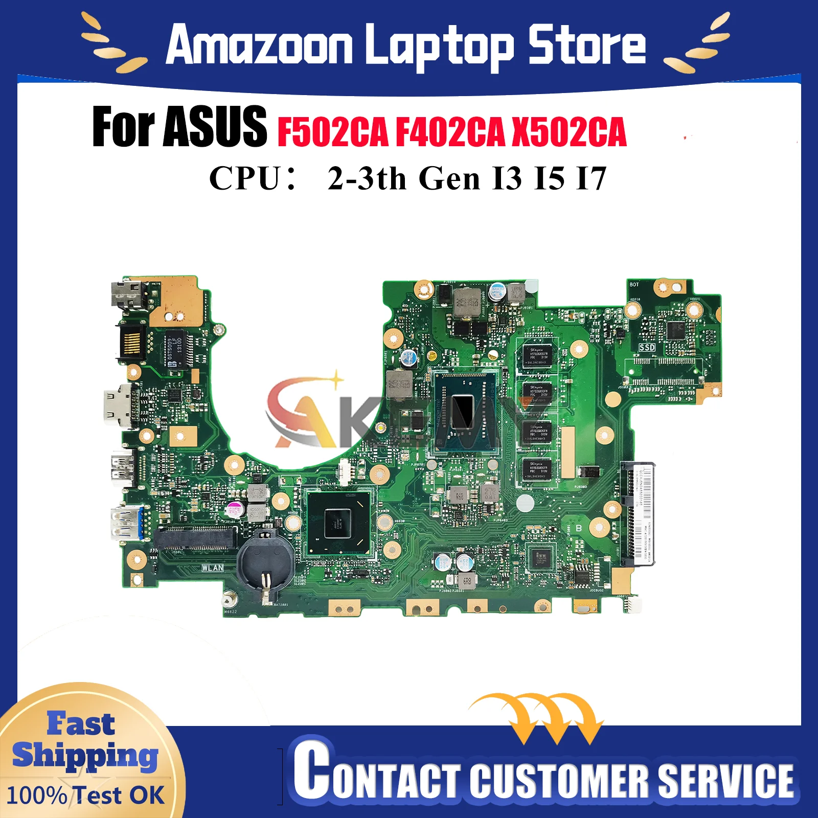 X502CA Laptop Motherboard For ASUS VivoBook F402CA X502C F502CA X502CA Notebook Mainboard With I3 I5 I7 CPU 100% tests OK stk
X502CA Laptop Motherboard For ASUS VivoBook F402CA X502C F502CA X502CA Notebook Mainboard With I3 I5 I7 CPU 100% tests OK stk