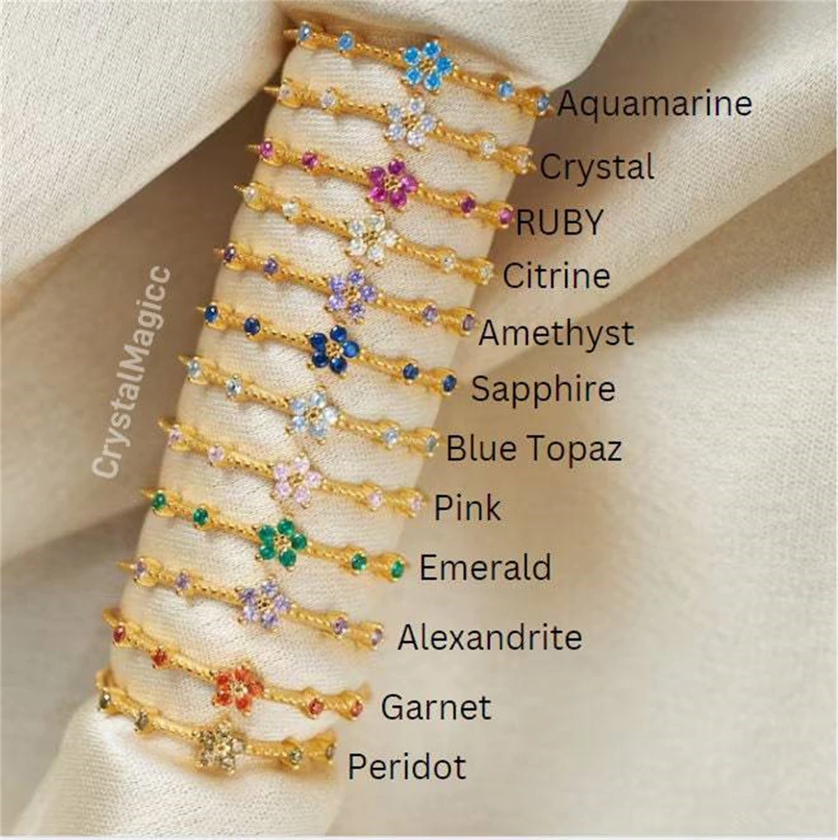 Adjustable Birthstone Flower Ring Set | 12 Designs, Copper Zircon Jewelry Gift for Women
Adjustable Birthstone Flower Ring Set | 12 Designs, Copper Zircon Jewelry Gift for Women