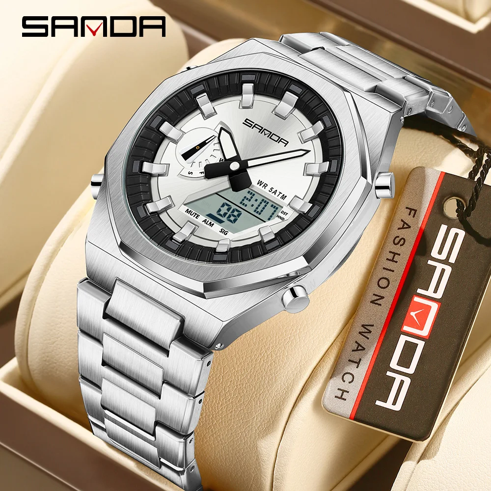 2025 SANDA Men's Watch Hot selling Steel Band Hand Light Trend Cool Men's Alarm Clock Multi functional Electronic Watch 3376
2025 SANDA Men's Watch Hot selling Steel Band Hand Light Trend Cool Men's Alarm Clock Multi functional Electronic Watch 3376