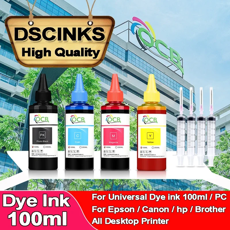 100ml Universal Dye Ink BK C M Y Kit Compatible For HP Canon Epson Brother Deskjet Inkjet Printer Tank Cartridges CISS
100ml Universal Dye Ink BK C M Y Kit Compatible For HP Canon Epson Brother Deskjet Inkjet Printer Tank Cartridges CISS