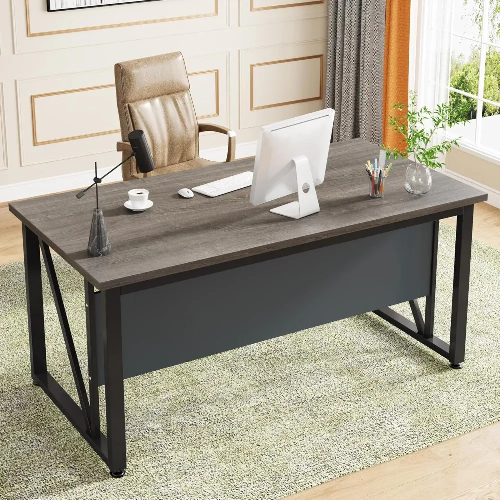 55 inches Simple Computer Desk,Modern Home Office Desk Writing Table for Workstation, Greyt + Steel Leg, Cabinet not Included (
55 inches Simple Computer Desk,Modern Home Office Desk Writing Table for Workstation, Greyt + Steel Leg, Cabinet not Included (