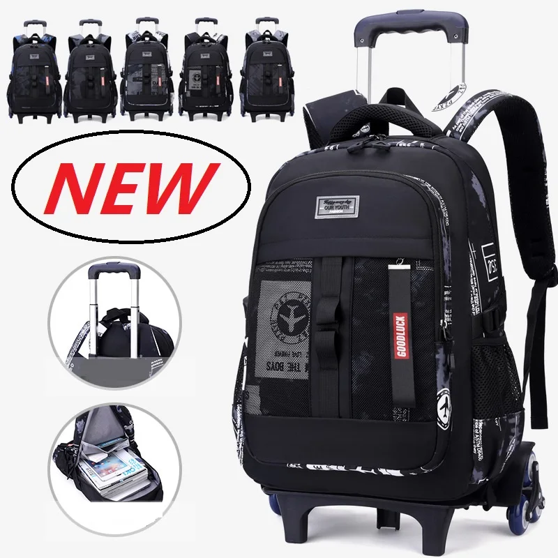 Rolling Backpack Luggage Mochila De Hombre Wheel Back Pack Mochilas Para Estudiantes Kids Trolley Back To School Bags for Boys
Rolling Backpack Luggage Mochila De Hombre Wheel Back Pack Mochilas Para Estudiantes Kids Trolley Back To School Bags for Boys