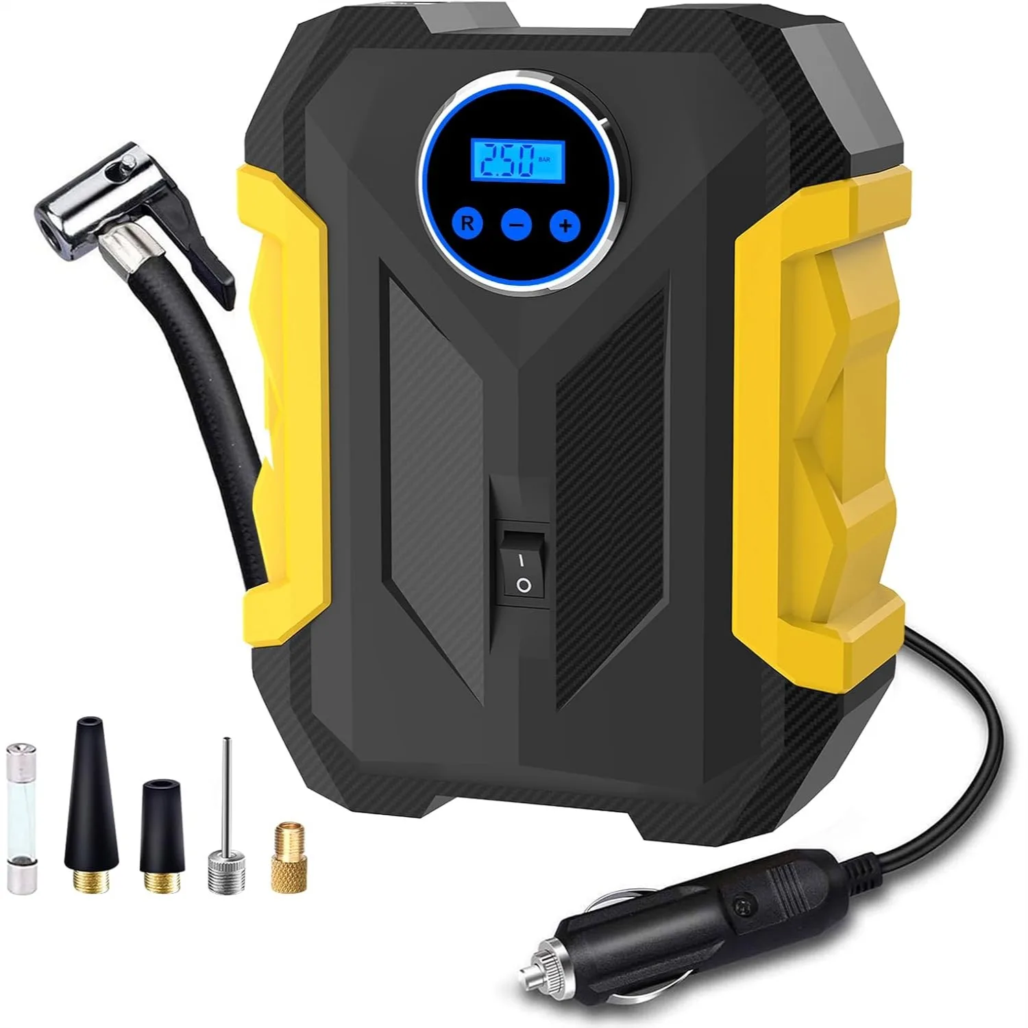 Portable Tire Inflator Air Compressor for Car with LED Light Auto Shut Off 150PSI
Portable Tire Inflator Air Compressor for Car with LED Light Auto Shut Off 150PSI