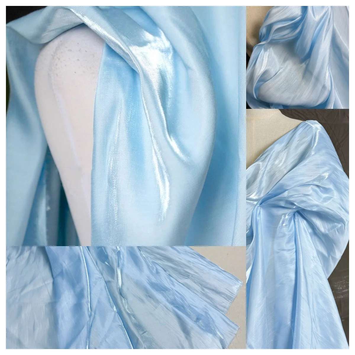 Элегантная атласная ткань «Русалка» небесно-голубого цвета, смесь шелка, глянцевый островной шелковый материал для свадебных платьев, платьев ханьфу и одежды от кутюр
Элегантная атласная ткань «Русалка» небесно-голубого цвета, смесь шелка, глянцевый островной шелковый материал для свадебных платьев, платьев ханьфу и одежды от кутюр