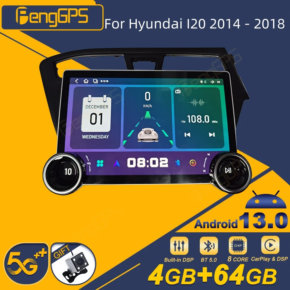 For Hyundai I20 2014 - 2018 Car Radio Wireless Carplay Android Auto Intelligent System Multimedia Player Stereo GPS Navi Touch
For Hyundai I20 2014 - 2018 Car Radio Wireless Carplay Android Auto Intelligent System Multimedia Player Stereo GPS Navi Touch
