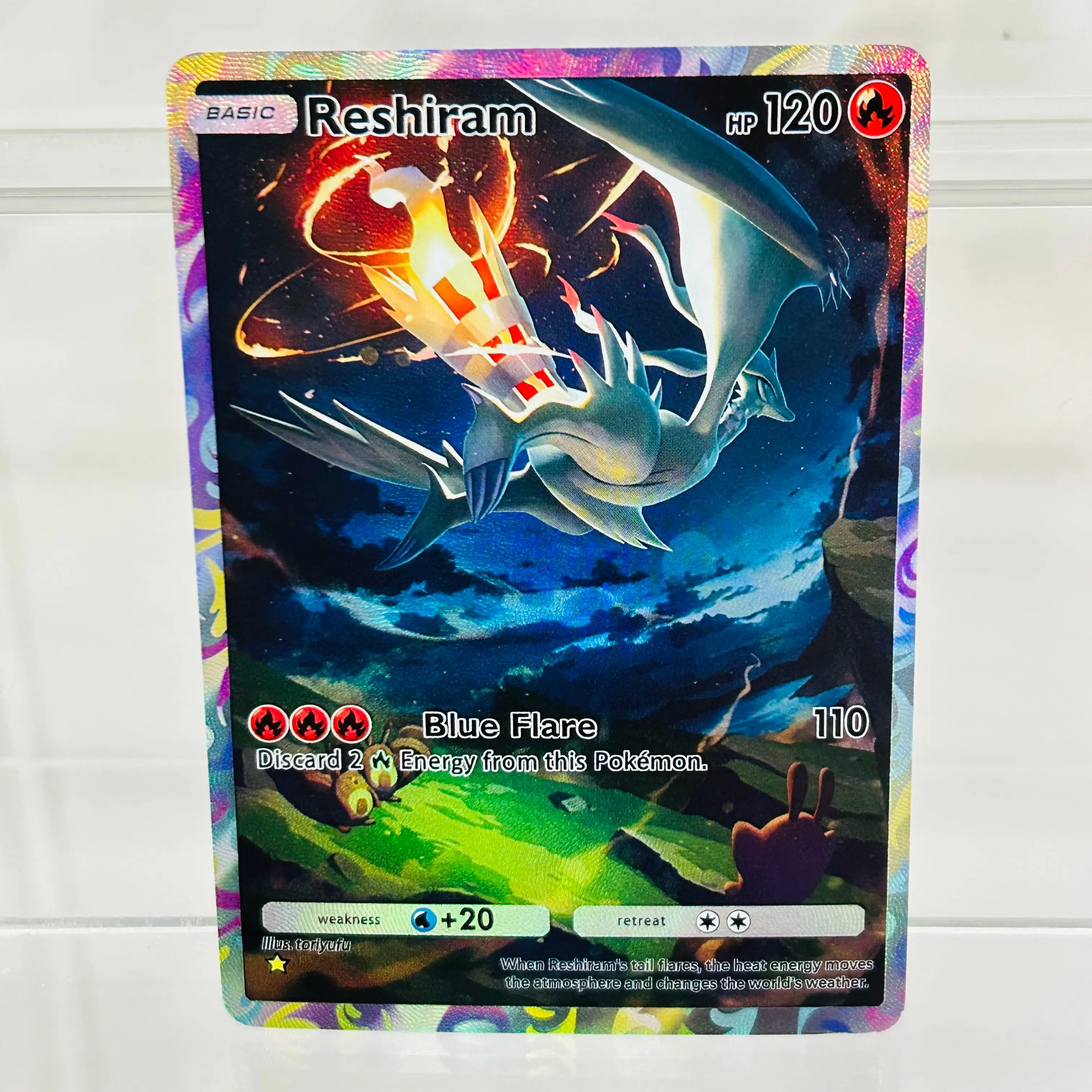 Pokemon Reshiram English DIY Card with Holographic Texture, Perfect Condition Premium Anime Collection Card
Pokemon Reshiram English DIY Card with Holographic Texture, Perfect Condition Premium Anime Collection Card