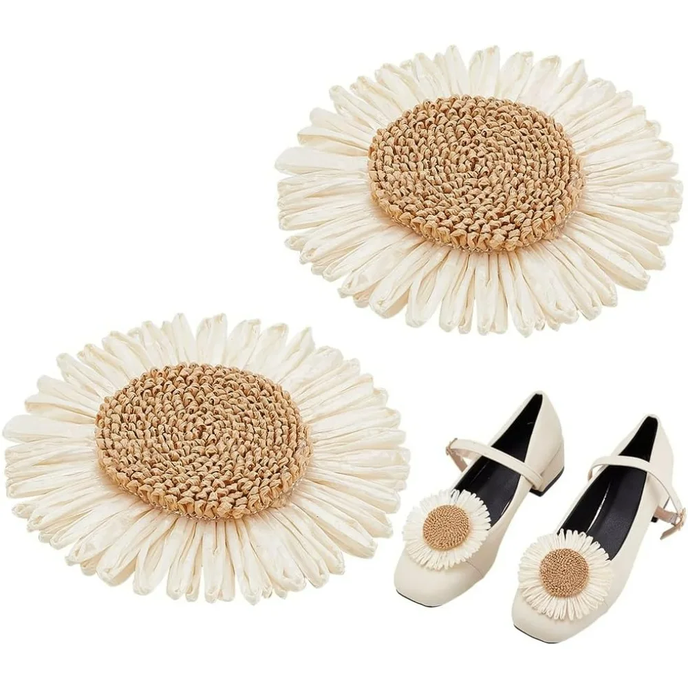 Зажимы для обуви с цветами, 2 шт., декоративные зажимы для обуви, подвески, съемные тканые зажимы из ротанга с пряжкой в виде подсолнечника, тапочки с ромашками
Зажимы для обуви с цветами, 2 шт., декоративные зажимы для обуви, подвески, съемные тканые зажимы из ротанга с пряжкой в виде подсолнечника, тапочки с ромашками
