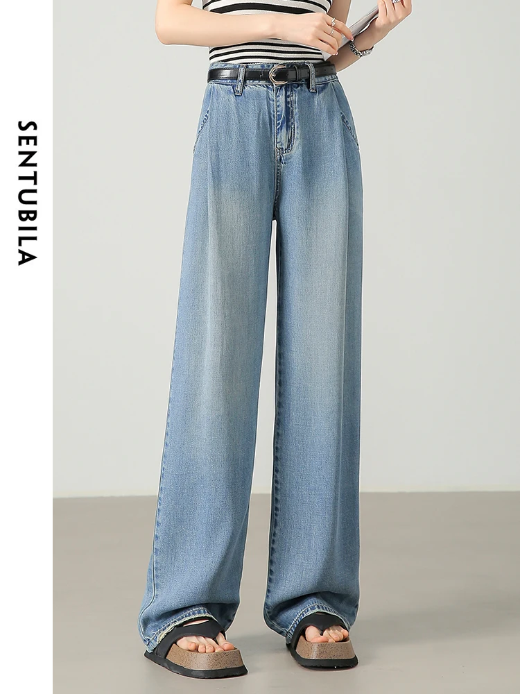 SENTUBILA Straight Lyocell Denim Pant for Women 2025 Autumn Mid Waist Retro Button Full Length Trousers Women Clothing W42N55394
SENTUBILA Straight Lyocell Denim Pant for Women 2025 Autumn Mid Waist Retro Button Full Length Trousers Women Clothing W42N55394
