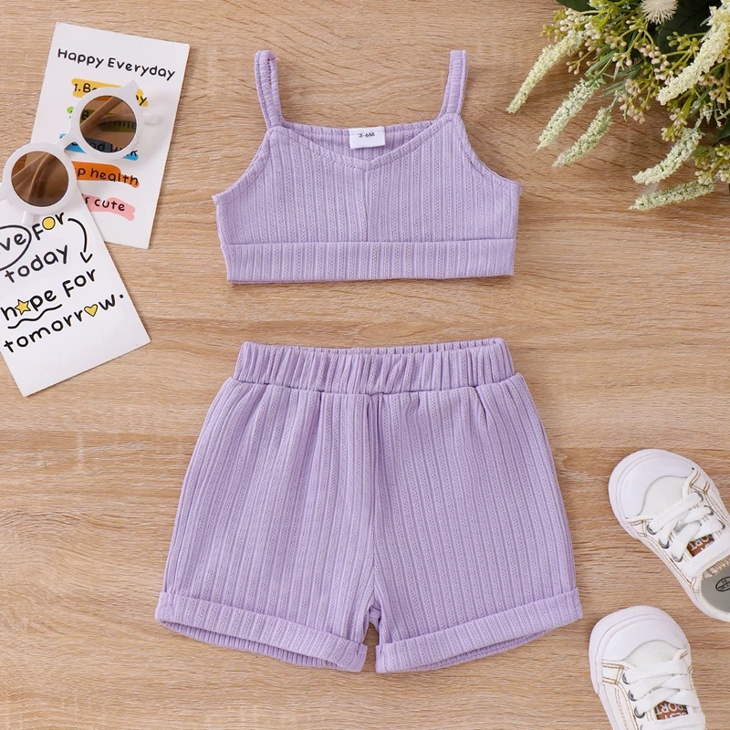Suefunskry Baby Girl Summer Outfits Solid Color Sleeveless V-Neck Cami Tops with Elastic Waist Shorts 2Pcs Set
Suefunskry Baby Girl Summer Outfits Solid Color Sleeveless V-Neck Cami Tops with Elastic Waist Shorts 2Pcs Set