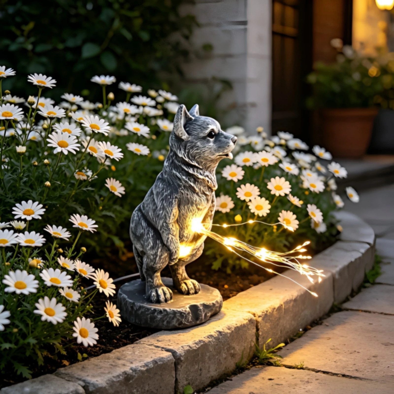 Lighted Dog Statue Gray Finish Resin Dog Statue Yard Ornament Decorative Display Garden Decor for Pondside
Lighted Dog Statue Gray Finish Resin Dog Statue Yard Ornament Decorative Display Garden Decor for Pondside
