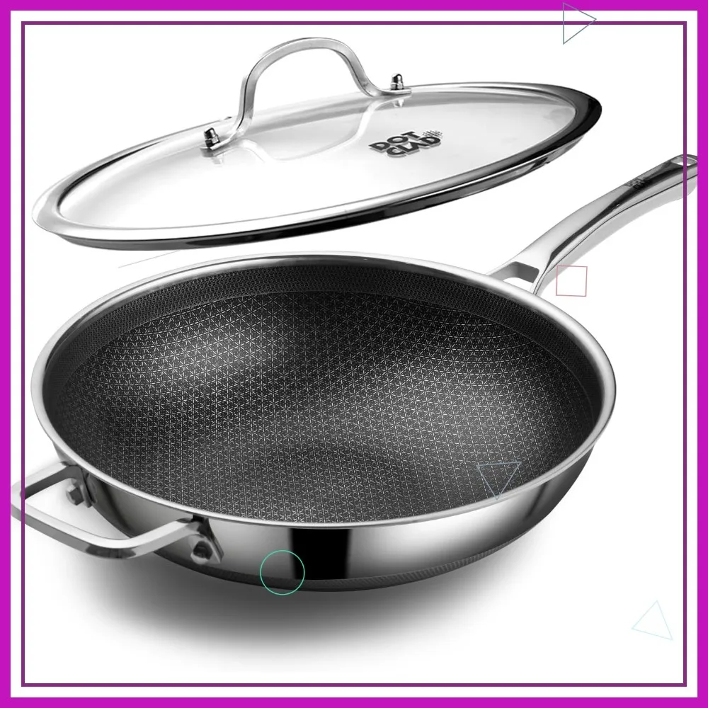 12 Inch Non-Stick Wok Pan with Lid, PFOA-Free Stainless Steel Cookware, Dishwasher & Oven Safe for Induction Stoves
12 Inch Non-Stick Wok Pan with Lid, PFOA-Free Stainless Steel Cookware, Dishwasher & Oven Safe for Induction Stoves