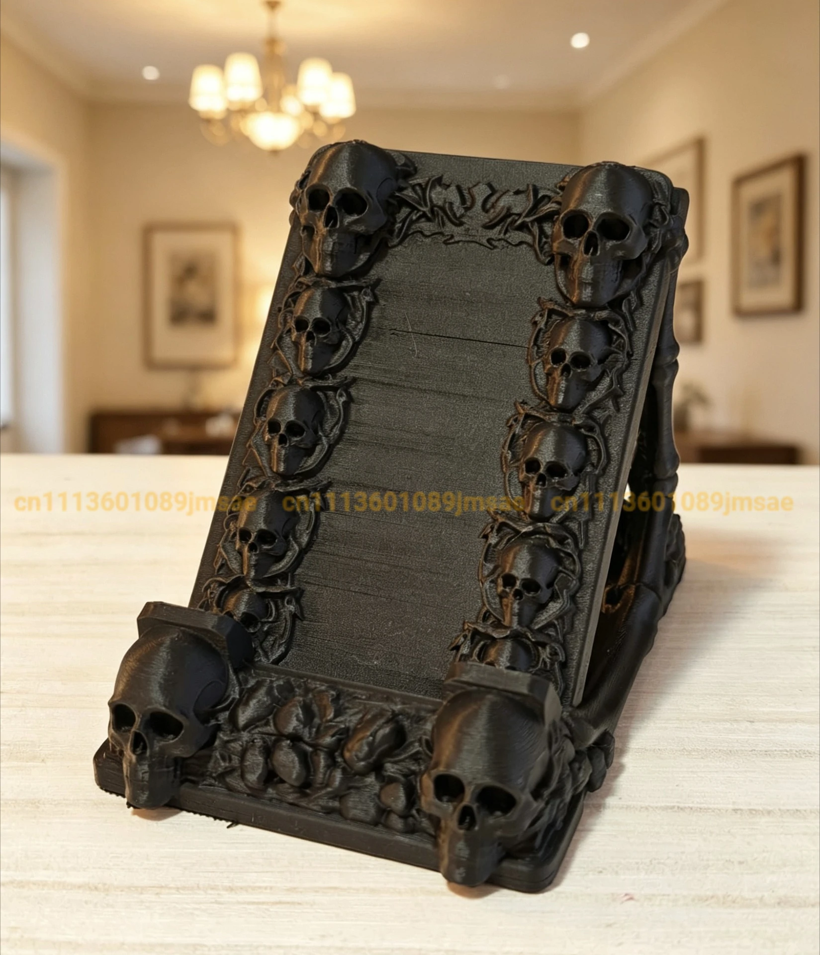 Gothic Skull 3D Printed Phone Stand, Dark Style Desk Holder, Spooky Skeleton Design for Home & Office Decor
Gothic Skull 3D Printed Phone Stand, Dark Style Desk Holder, Spooky Skeleton Design for Home & Office Decor