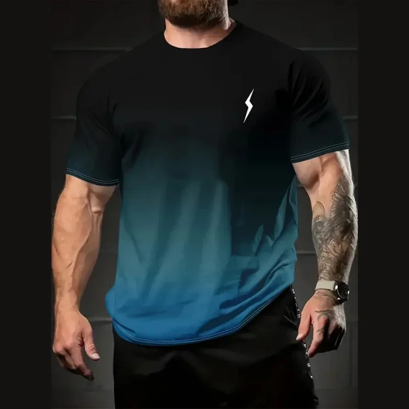 Gradient Men's T-Shirt Lightning Print Short Sleeve T-Shirt For Men Summer Casual Man Clothing Oversized Quick Dry Sports Shirts
Gradient Men's T-Shirt Lightning Print Short Sleeve T-Shirt For Men Summer Casual Man Clothing Oversized Quick Dry Sports Shirts