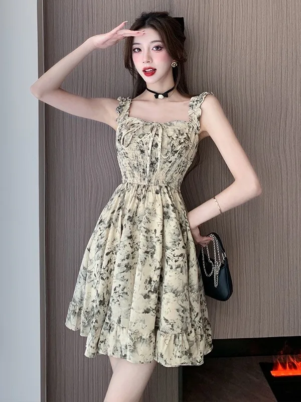 French Style A-Line Dress Summer New Arrival Floral Tie-Dye Strapless Midi Dress Design Sensation Small Batch Vintage Dress
French Style A-Line Dress Summer New Arrival Floral Tie-Dye Strapless Midi Dress Design Sensation Small Batch Vintage Dress