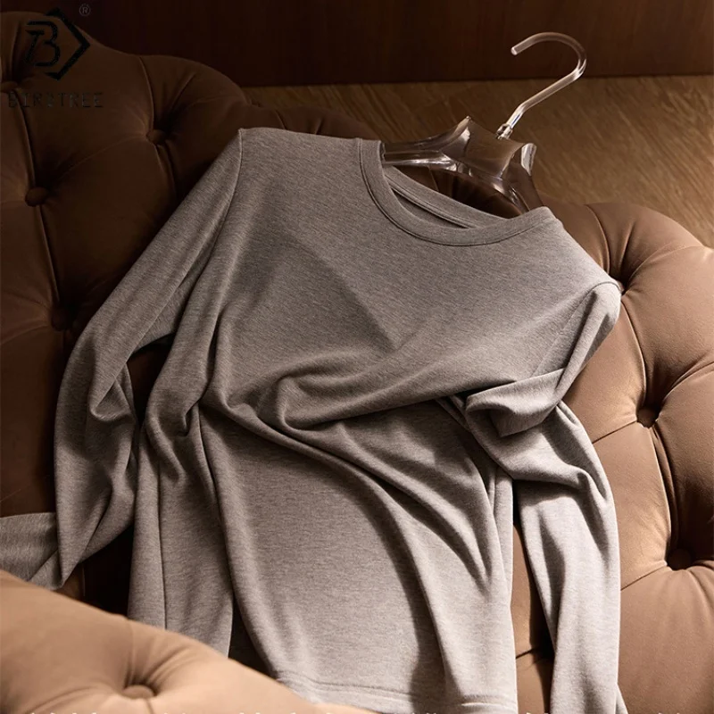Birdtree 11% Mulberry Silk 84% Lyocell Basics T-shirt,Women Solid O-neck Soft Full Sleeve Autumn Bottom Tops Blouse T59212JF
Birdtree 11% Mulberry Silk 84% Lyocell Basics T-shirt,Women Solid O-neck Soft Full Sleeve Autumn Bottom Tops Blouse T59212JF