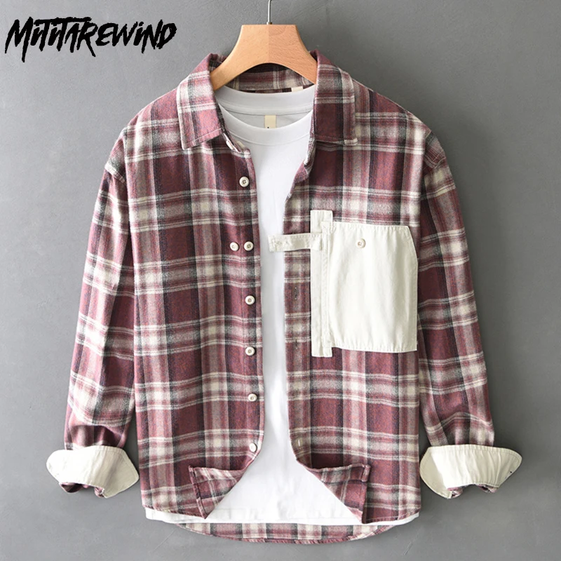 Japanese Retro Plaid Shirt Men Spring New Long Sleeve Man Shirts 4XL Patchwork Designer Shirt Pure Cotton Top Casual Loose Shirt
Japanese Retro Plaid Shirt Men Spring New Long Sleeve Man Shirts 4XL Patchwork Designer Shirt Pure Cotton Top Casual Loose Shirt