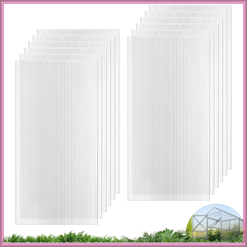 12 PCS 4' x 2' x 0.24'' Twin-Wall Polycarbonate Greenhouse Panels, UV Protected Waterproof Clear Roof Sheets for Outdoor Plant
12 PCS 4' x 2' x 0.24'' Twin-Wall Polycarbonate Greenhouse Panels, UV Protected Waterproof Clear Roof Sheets for Outdoor Plant