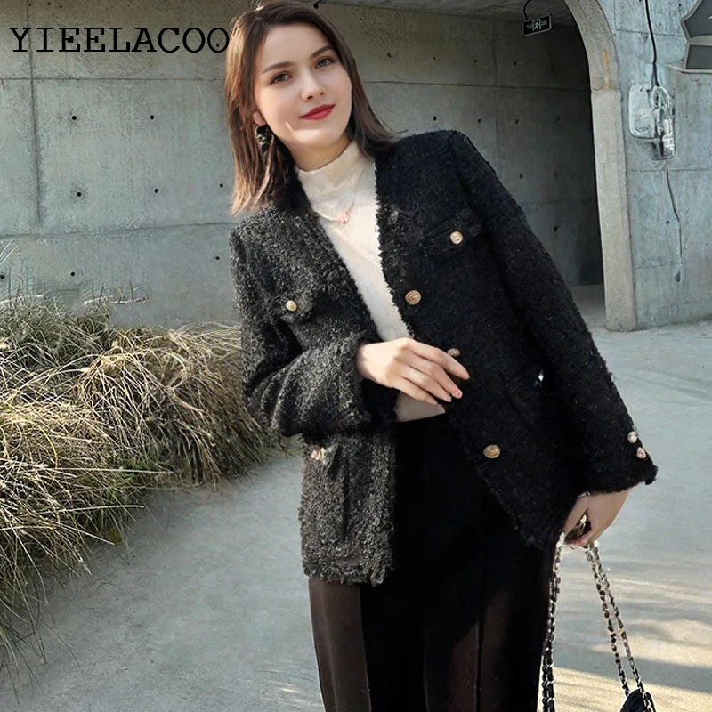 Black Tweed Jacket Classic Casual One-Piece Spring / Autumn Women's Coat spring / autumn ladies Jacket
Black Tweed Jacket Classic Casual One-Piece Spring / Autumn Women's Coat spring / autumn ladies Jacket